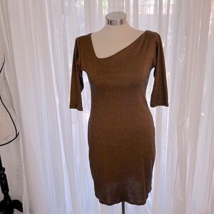 Dress Women OH MY BOD Black Label Brown Dress Size Small
